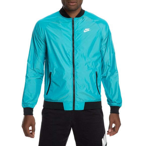 Nike Vintage Rare Tech Bomber Shiny Glanz Jacket Windbreaker Small Teal Retro - Picture 1 of 8